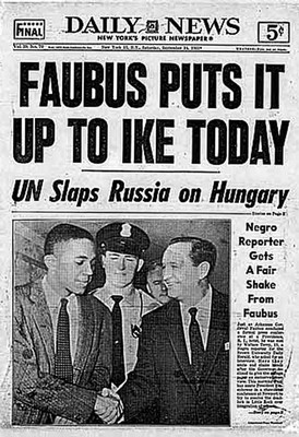 Front Page of the New York Daily News – 1957 - small